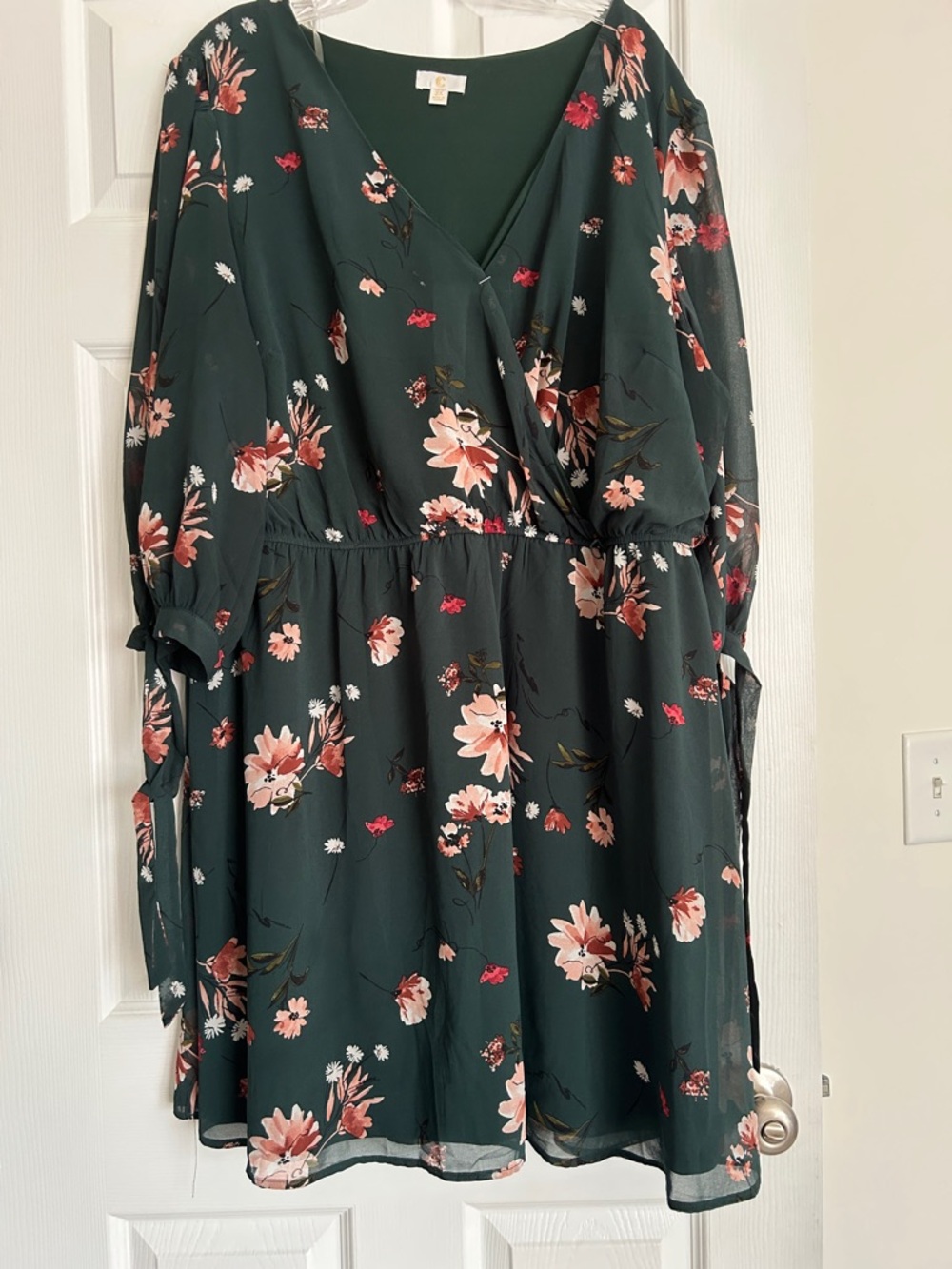 Charming Charlie Dark Green Floral Midi Dress